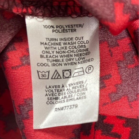 Ann Taylor Red & Black Houndstooth Pearl Details Womens Button-Up Shirt Sz S - Picture 7 of 8